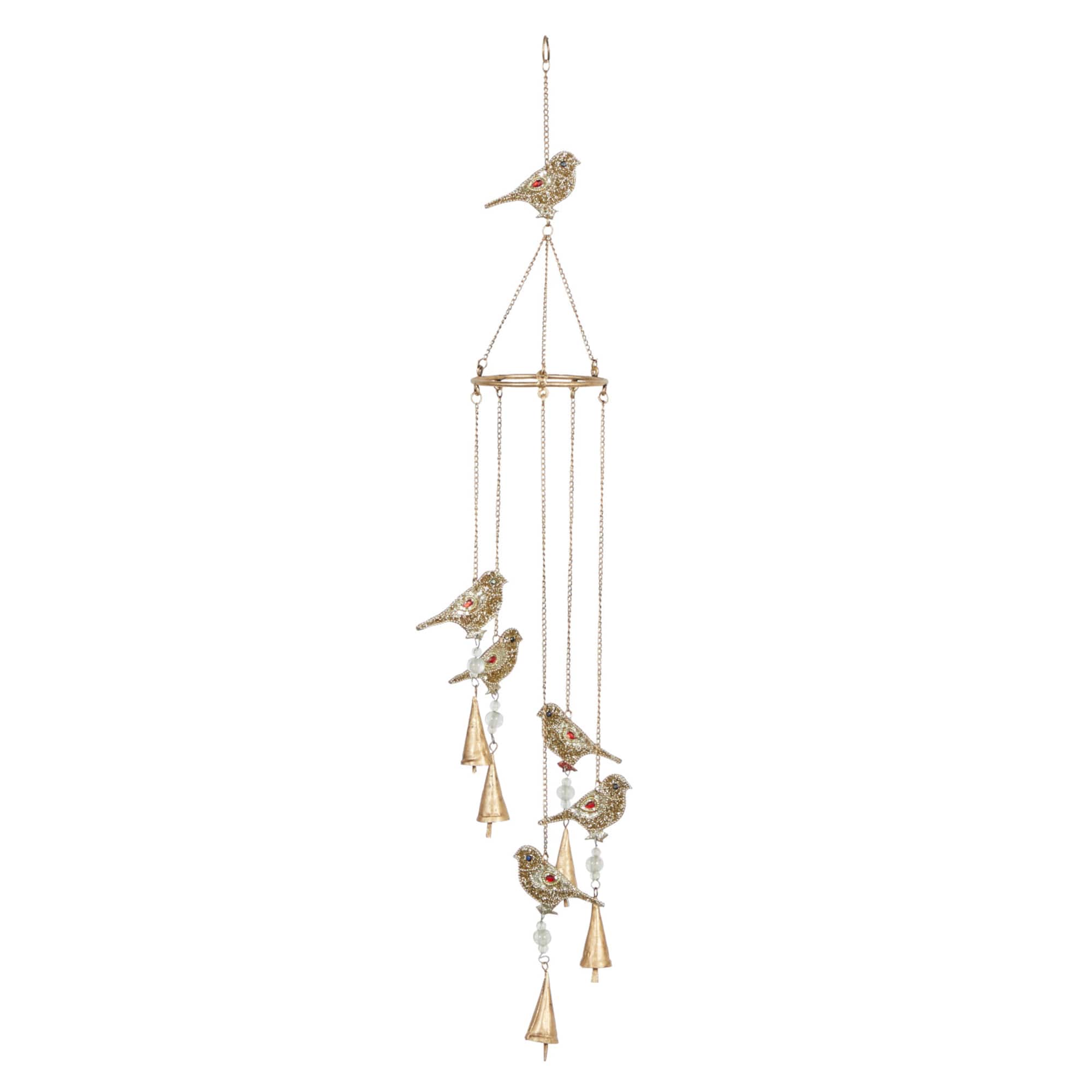 39" Gold Bird Metal Eclectic Windchime